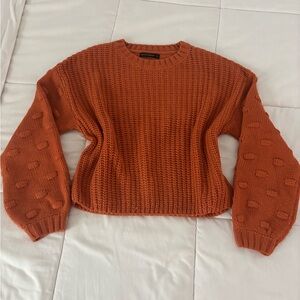 Moon & Madison Textured Knit Orange Sweater
